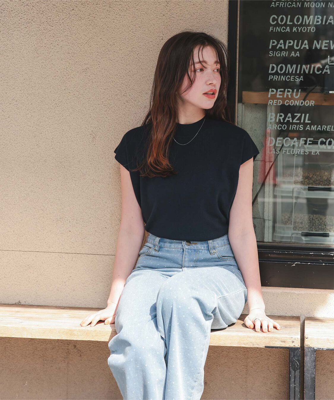 titivate「ベーシックフレンチスリーブライトニット」|ニット・セーター|