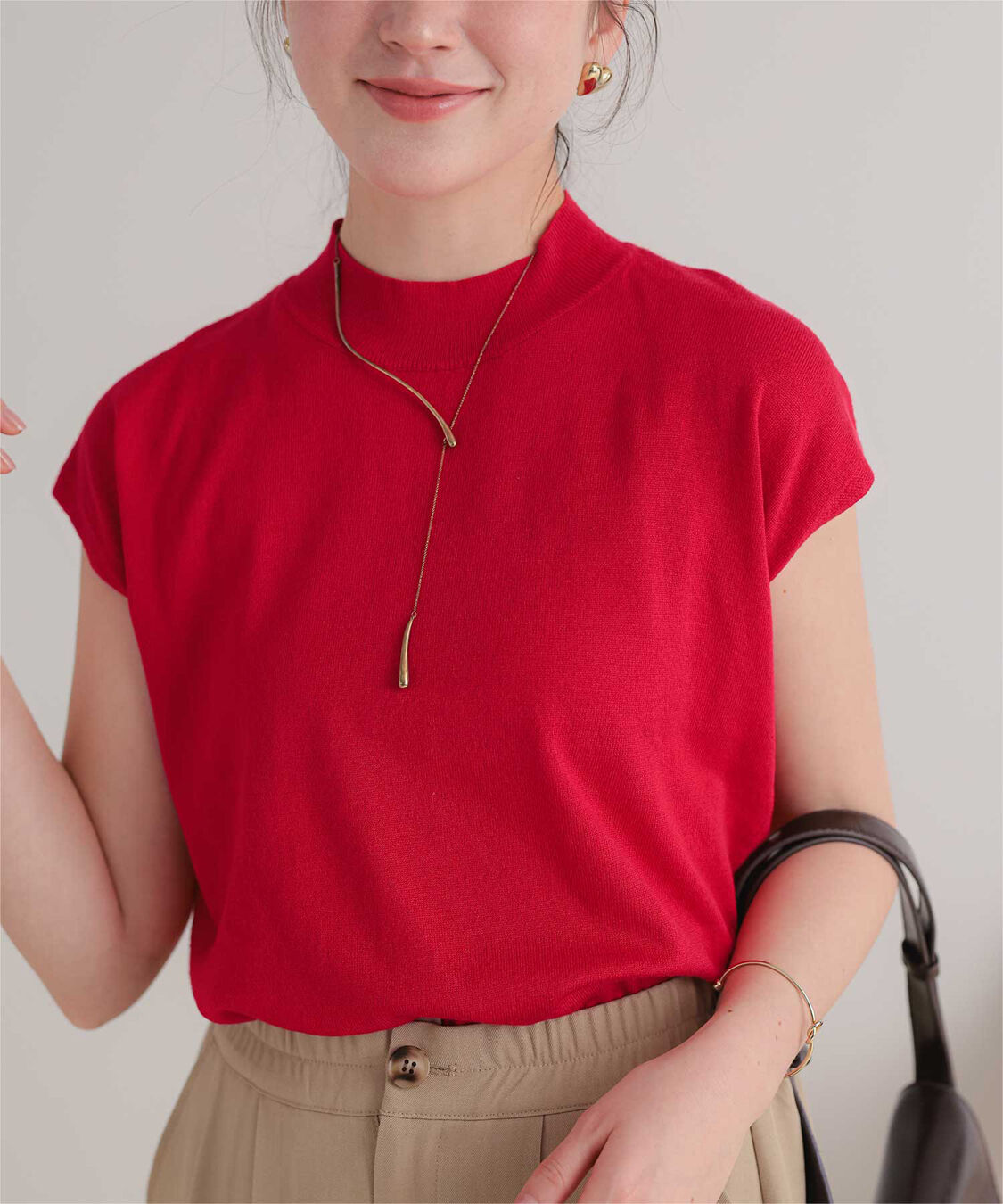 titivate「ベーシックフレンチスリーブライトニット」|ニット・セーター|