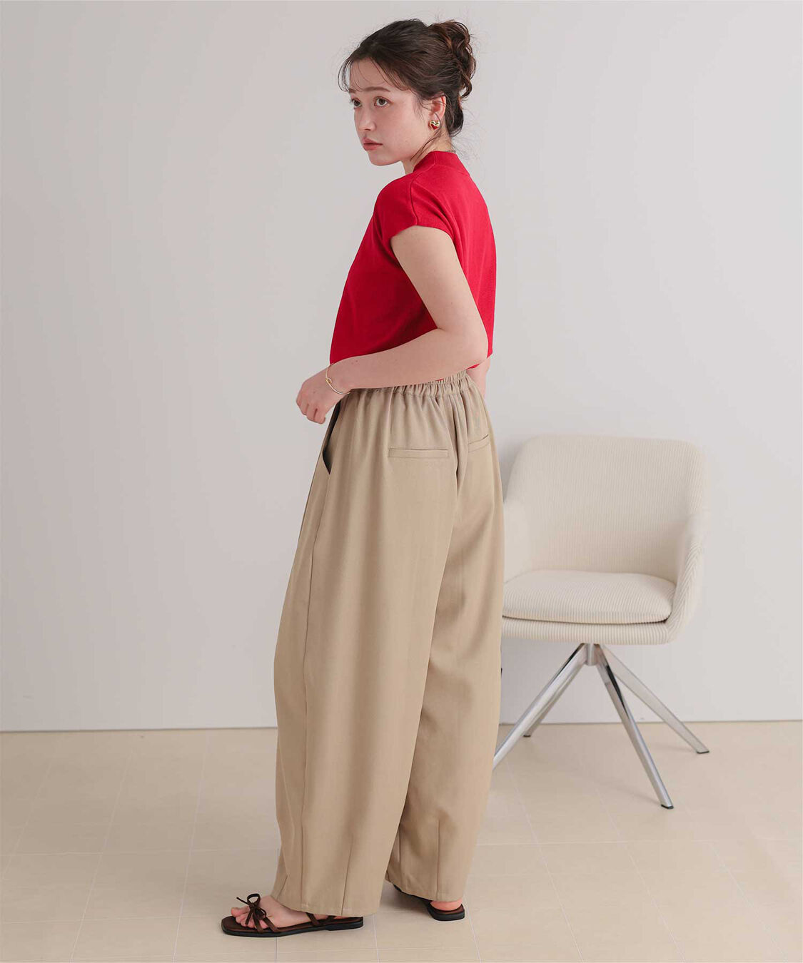 titivate「ベーシックフレンチスリーブライトニット」|ニット・セーター|