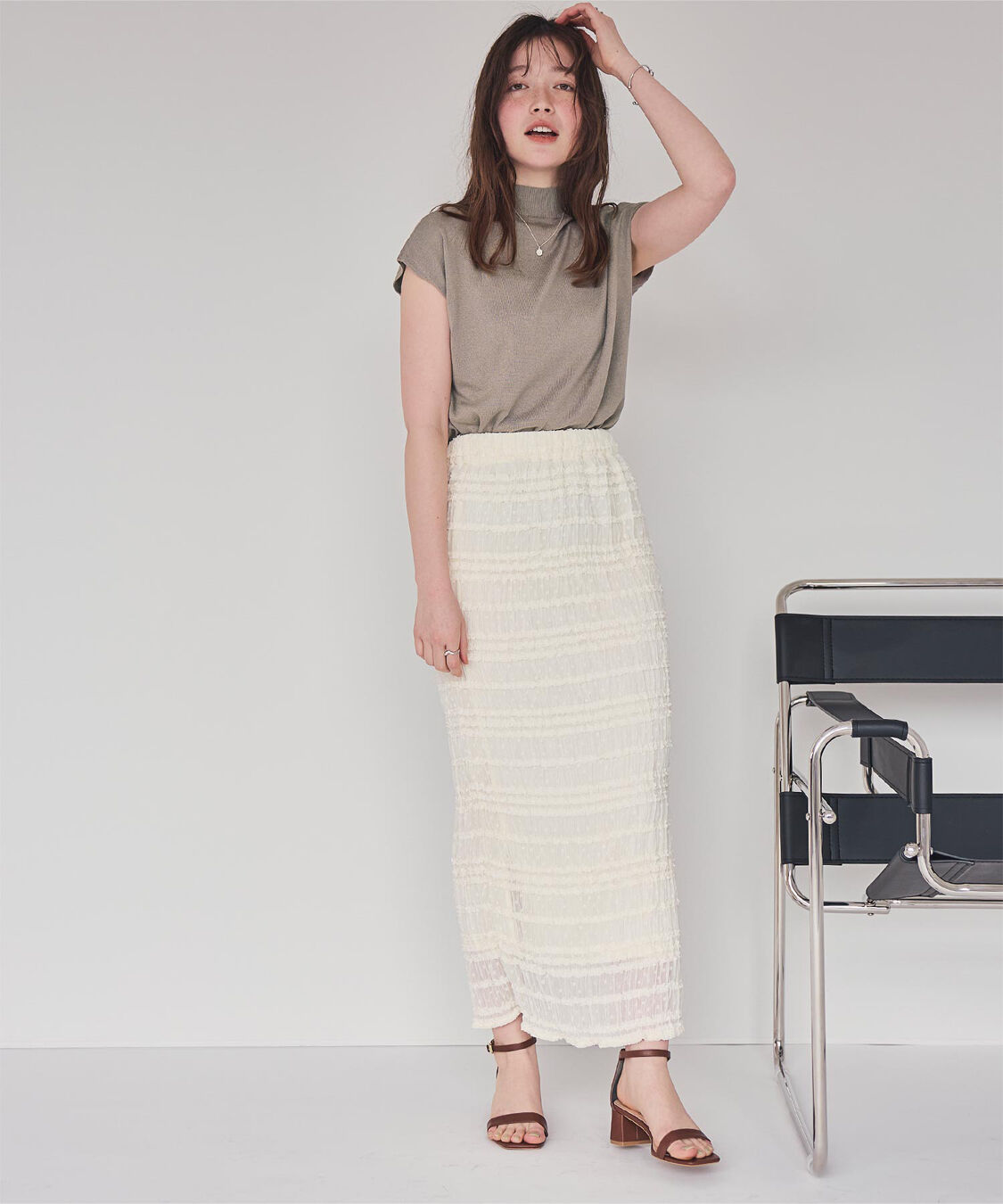 titivate「ベーシックフレンチスリーブライトニット」|ニット・セーター|