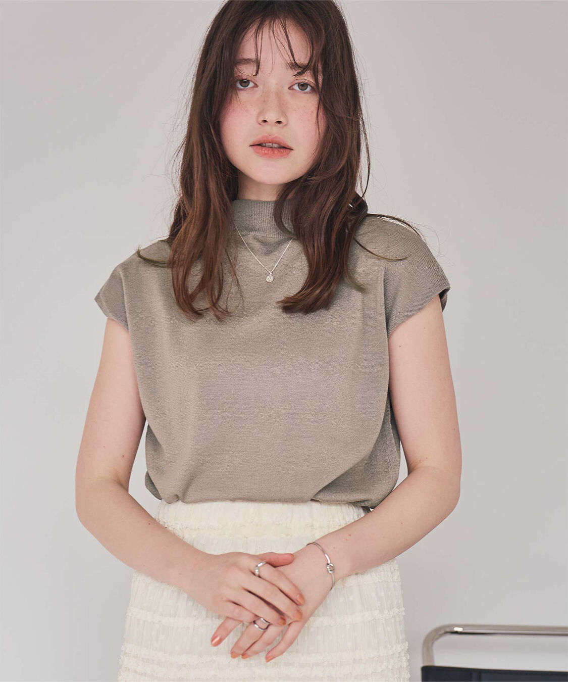 titivate「ベーシックフレンチスリーブライトニット」|ニット・セーター|