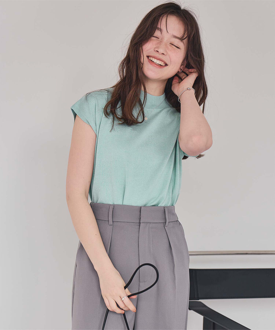 titivate「ベーシックフレンチスリーブライトニット」|ニット・セーター|