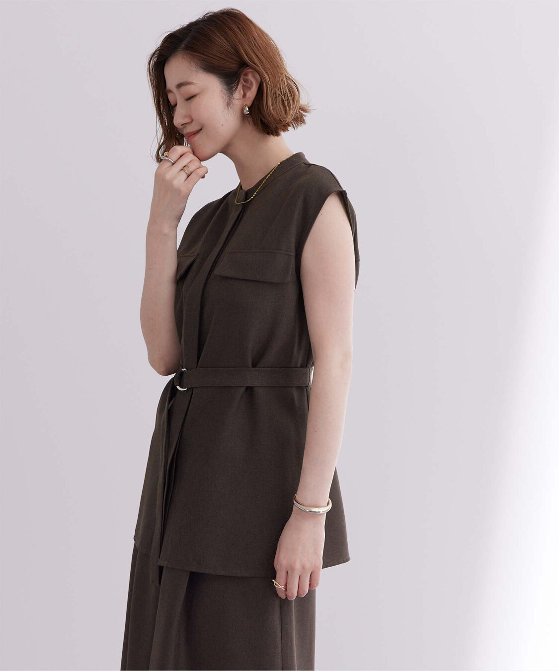 ur's「リネンライクノースリーブトップス」|シャツ・ブラウス|