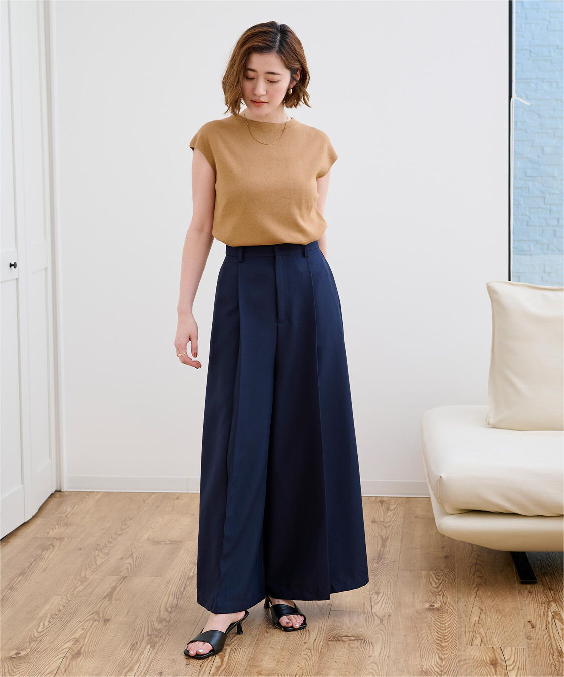 ur's「プチハイネックフレンチスリーブニット」|ニット・セーター|