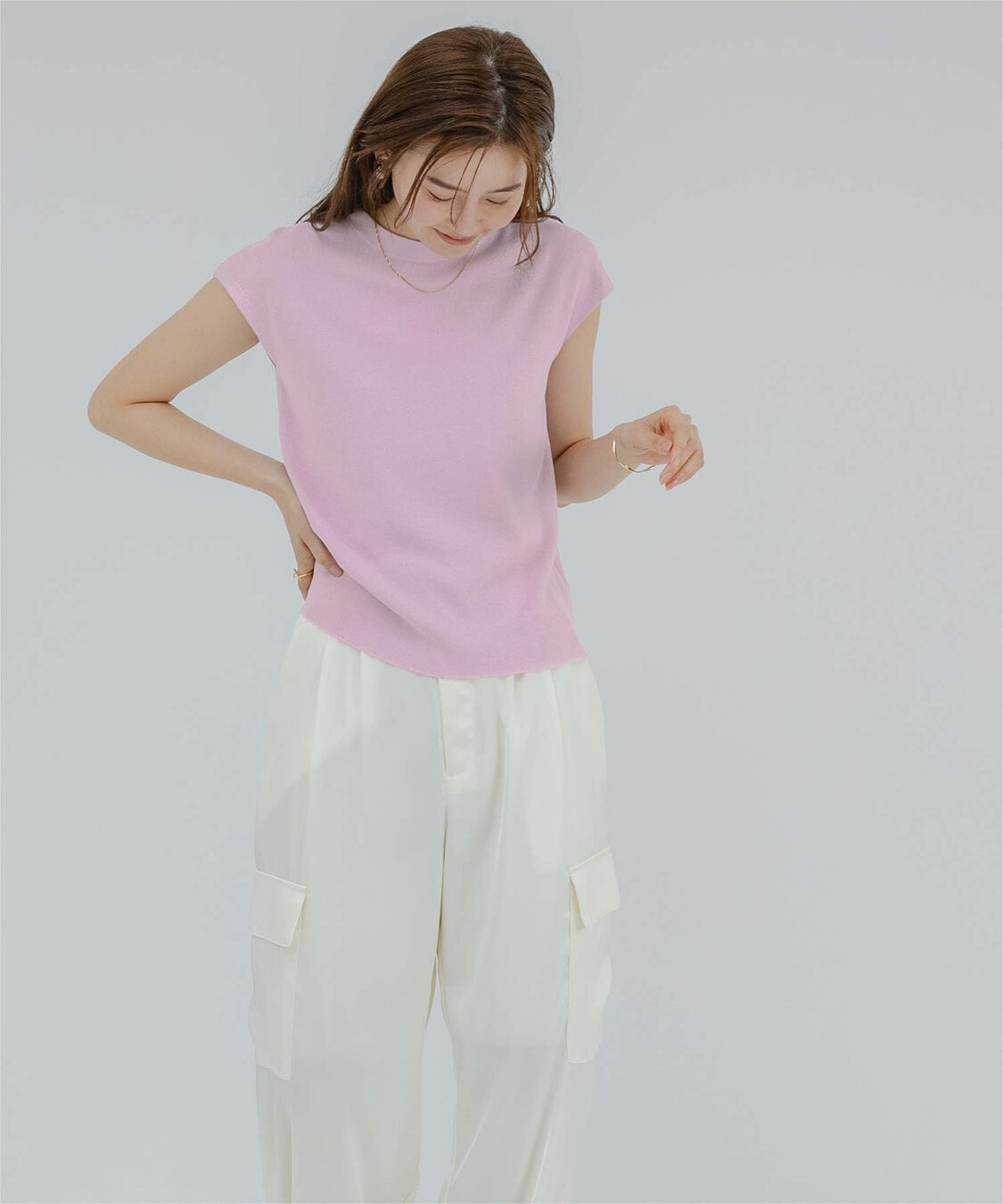 ur's「プチハイネックフレンチスリーブニット」|ニット・セーター|