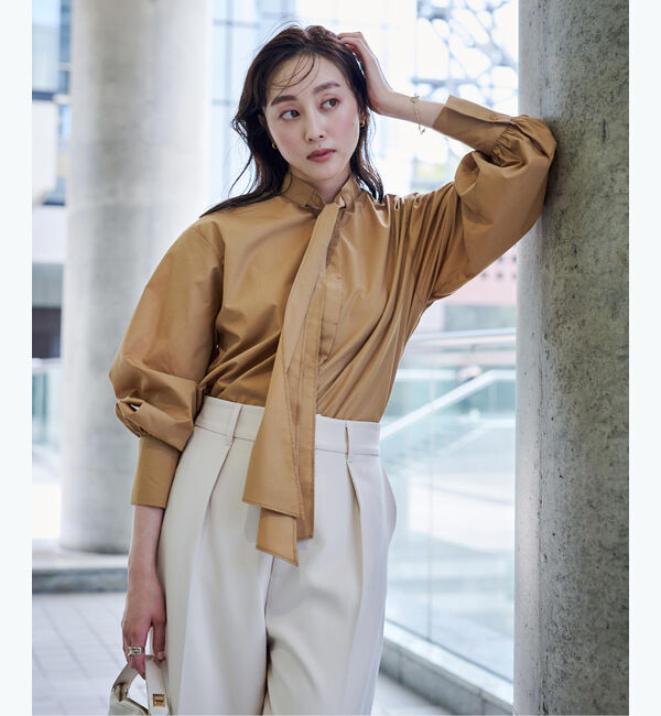 ur's「プチハイネックボウタイブラウス」|シャツ・ブラウス|