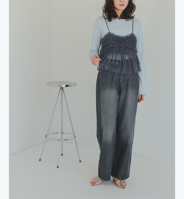 titivate「チュールフリルキャミソールビスチェ」|キャミソール|