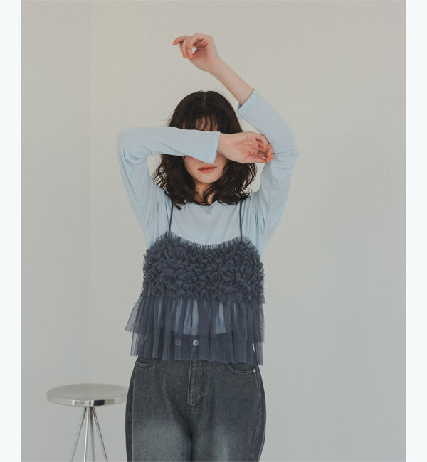 titivate「チュールフリルキャミソールビスチェ」|キャミソール|