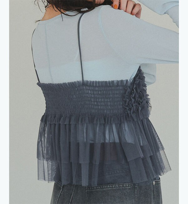 titivate「チュールフリルキャミソールビスチェ」|キャミソール|