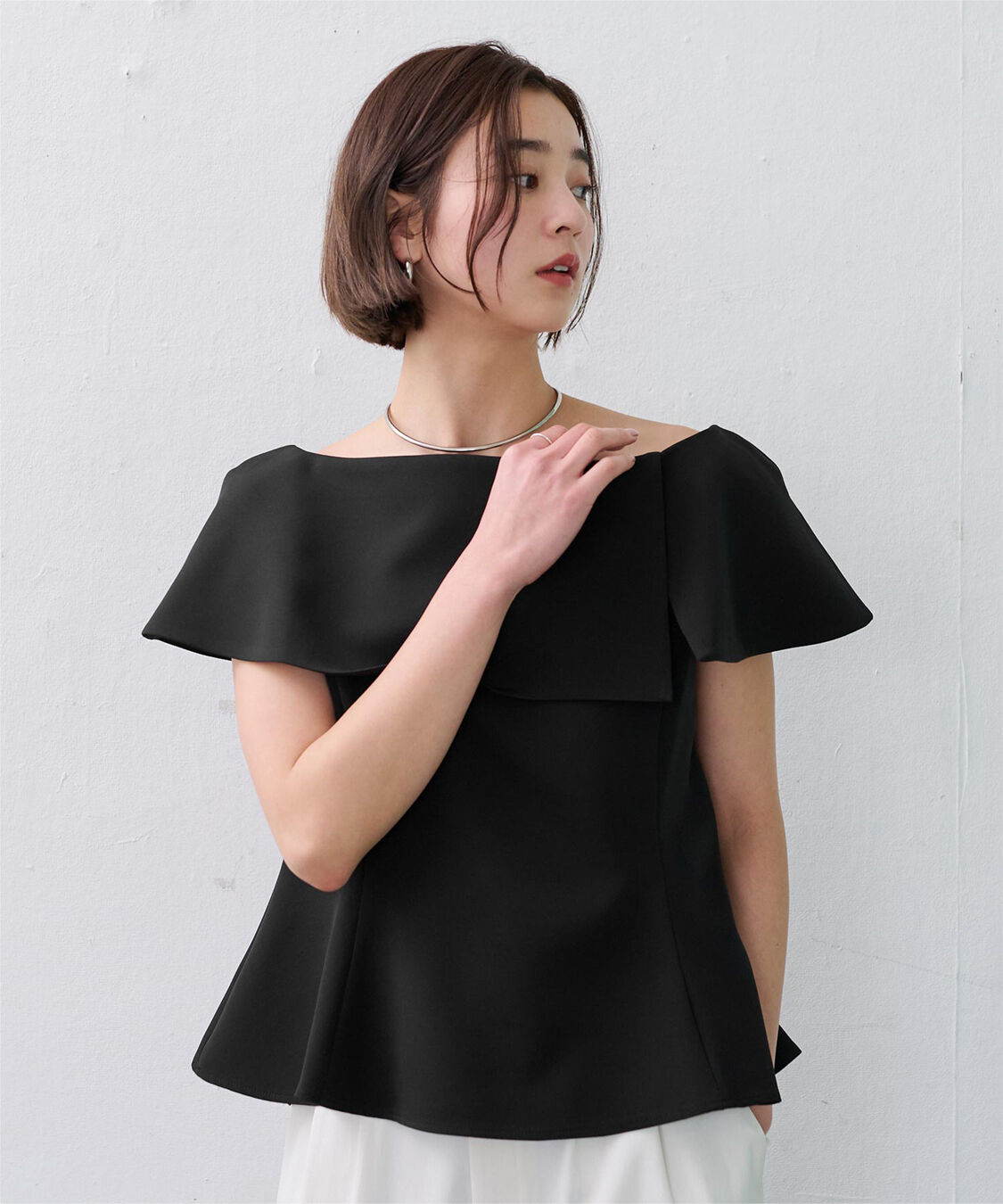 ur's「ケープデザインペプラムトップス」|シャツ・ブラウス|