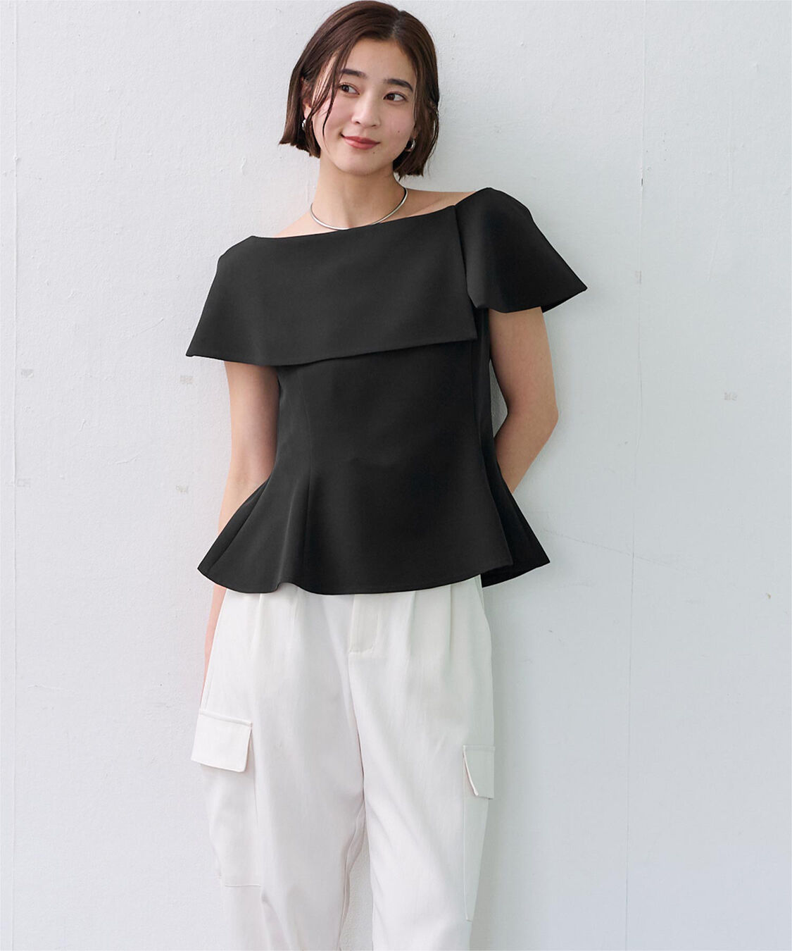 ur's「ケープデザインペプラムトップス」|シャツ・ブラウス|