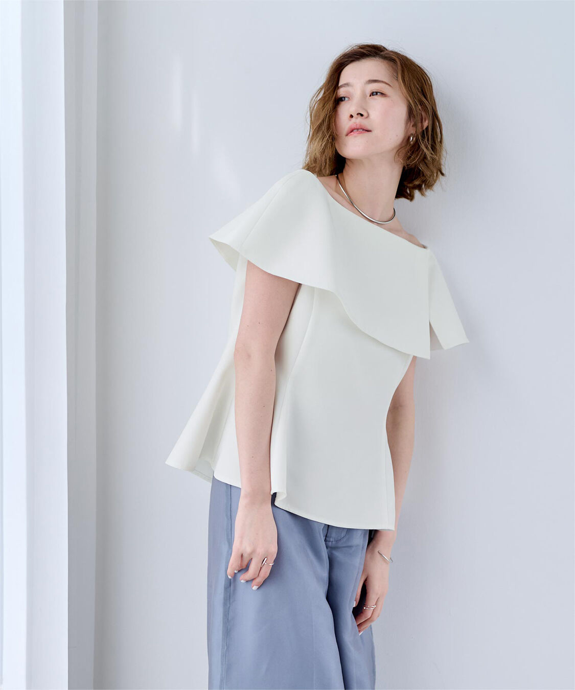 ur's「ケープデザインペプラムトップス」|シャツ・ブラウス|