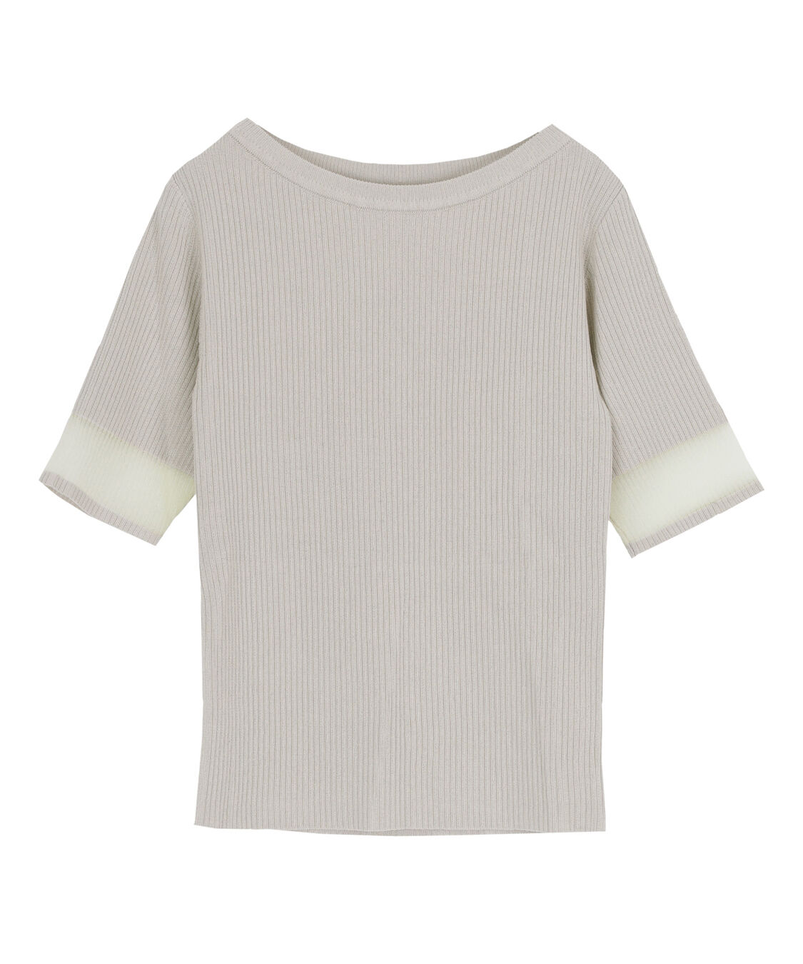 ur's「袖口シアー5分袖リブニット」|ニット・セーター|