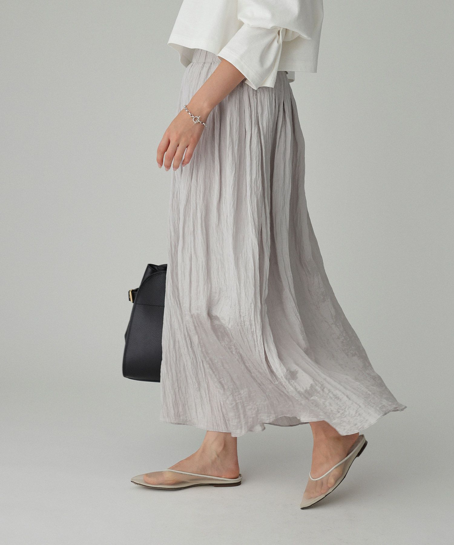 BABYLONE「楊柳タックフレアスカート」|スカート|