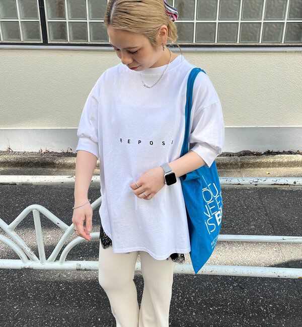  「【＠yns628企画】ロゴ刺繍&times;プリント チュニックTシャツ」|Tシャツ・カットソー|オフホワイト