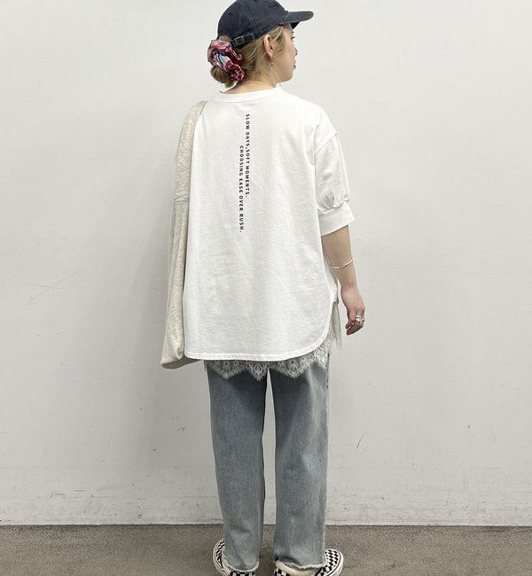  「【＠yns628企画】ロゴ刺繍&times;プリント チュニックTシャツ」|Tシャツ・カットソー|