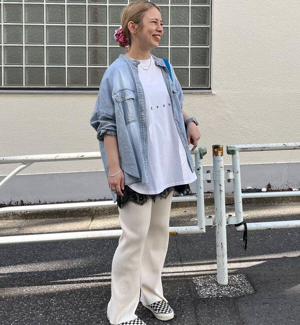  「【＠yns628企画】ロゴ刺繍&times;プリント チュニックTシャツ」|Tシャツ・カットソー|