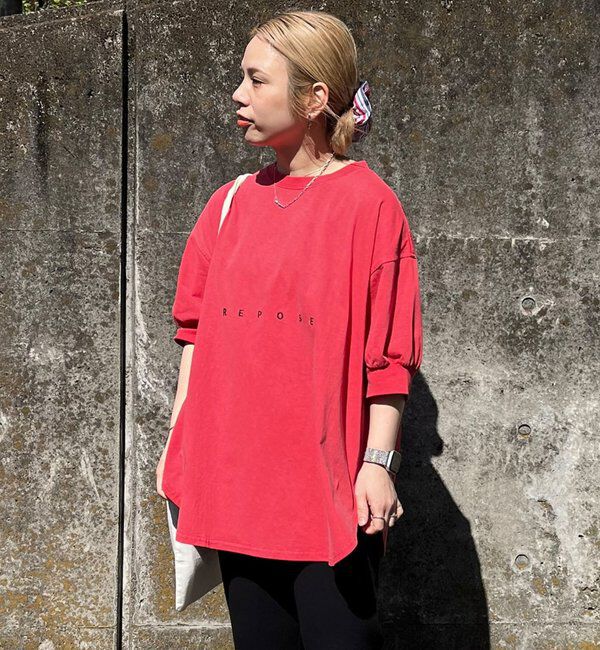  「【＠yns628企画】ロゴ刺繍&times;プリント チュニックTシャツ」|Tシャツ・カットソー|