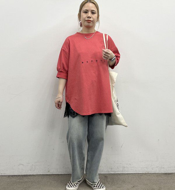  「【＠yns628企画】ロゴ刺繍&times;プリント チュニックTシャツ」|Tシャツ・カットソー|