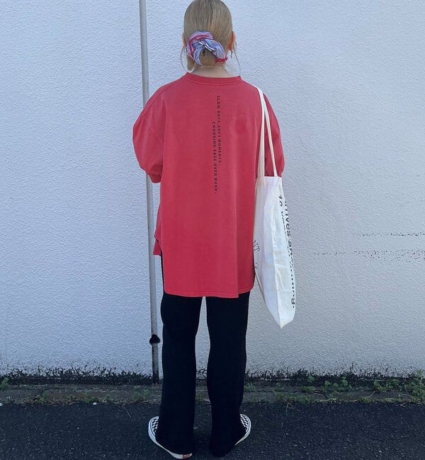  「【＠yns628企画】ロゴ刺繍&times;プリント チュニックTシャツ」|Tシャツ・カットソー|