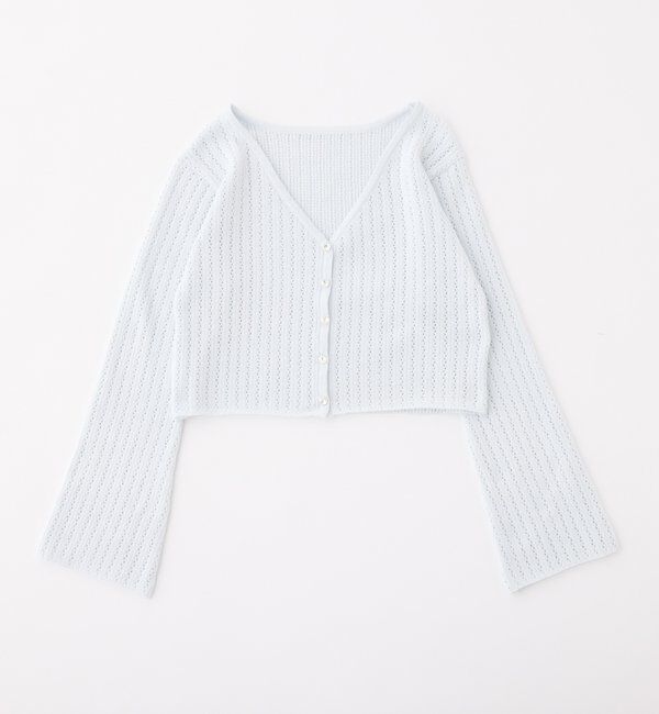  「キラキラボタンアイレットカーデ」|ニット・セーター|