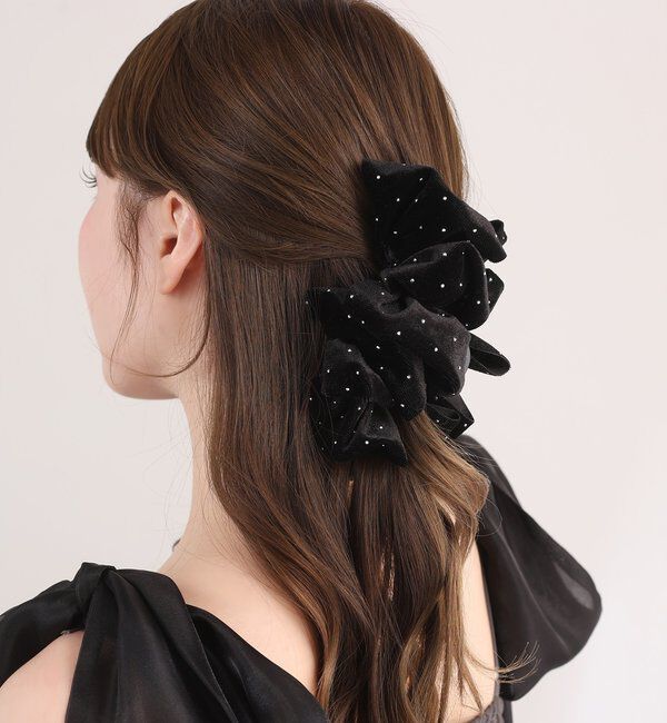  「【Eliane Collection】キラキラベロアクリップ」|その他|ブラック