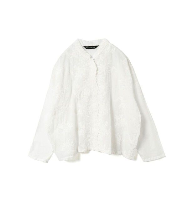 mizuiro ind「mizuiro ind レーススタンドカラーワイドシャツ」|シャツ・ブラウス|