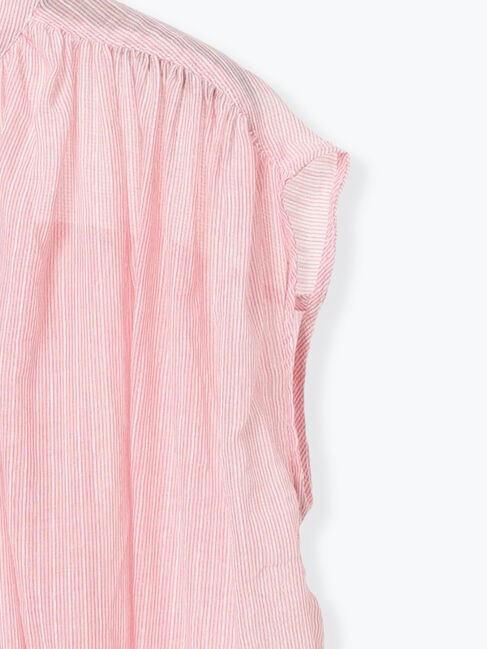 Lugnoncure「先染めストライプギャザーブラウス」|シャツ・ブラウス|