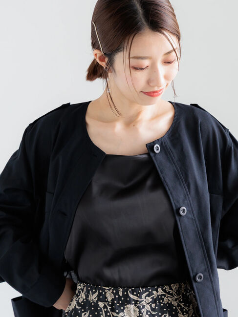 Te chichi「カットサテンカップ付きキャミソール《2026 spring catalog item》」|キャミソール|ブラック