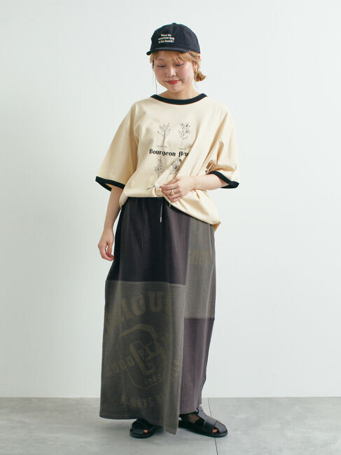 SM2「裏毛プリント配色アシメスカート」|スカート|