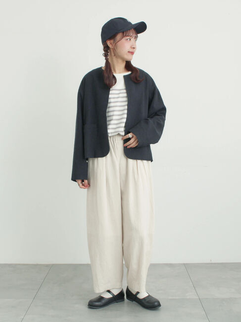 Samansa Mos2「【Cross&times;Linen】クルーネックジャケット」|その他|