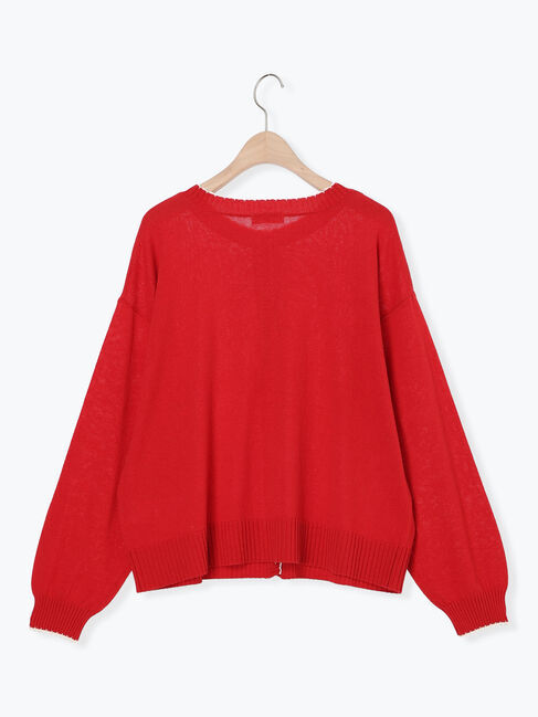 Samansa Mos2「配色スカラップカーディガン」|カーディガン|