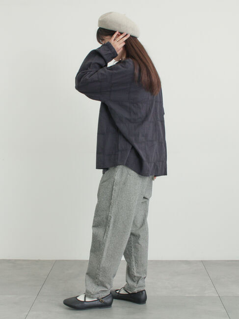 Samansa Mos2「スクエア刺繍バンドカラーブラウス」|シャツ・ブラウス|