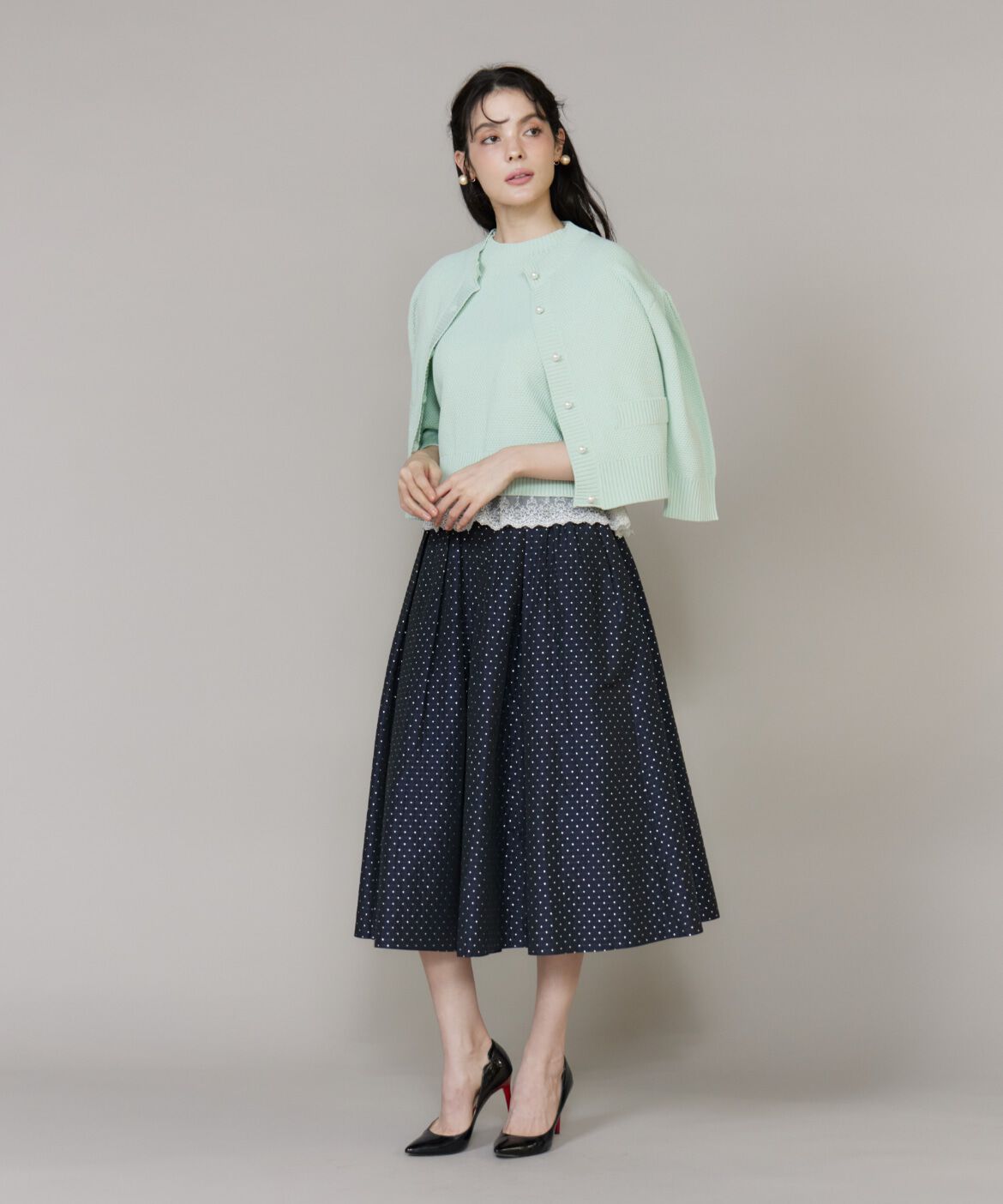 Maglie le cassetto「レースドッキングコンパクトプルオーバー」|ニット・セーター|