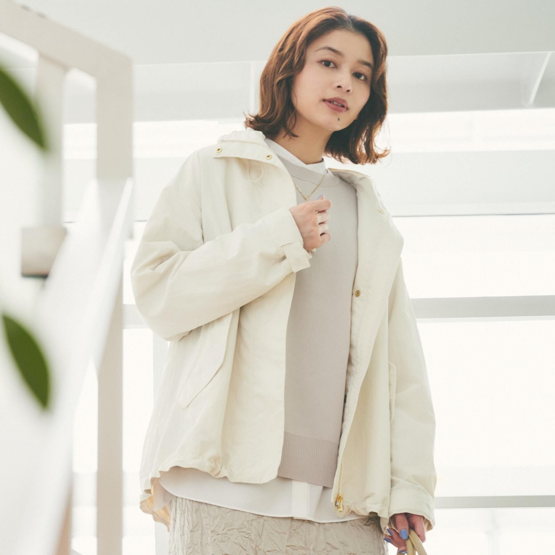 UNTITLED「【撥水/軽アウター】オーバーマウンテンパーカー」|ブルゾン・スタジャン|アイボリー(004)