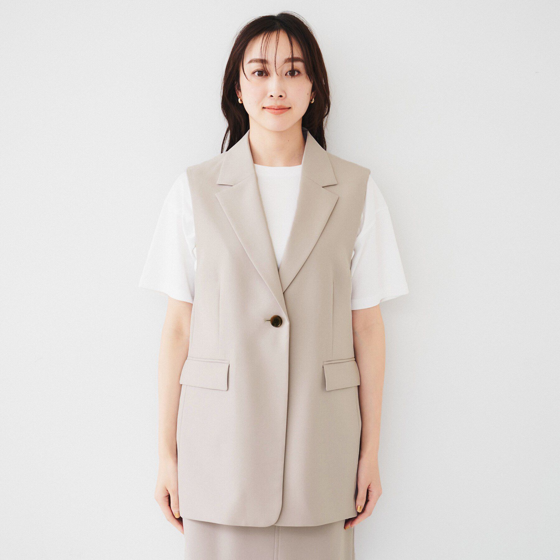 UNTITLED「【接触冷感/UV/セットアップ可能】ライトウェイト テーラードジレ」|ベスト・ジレ|