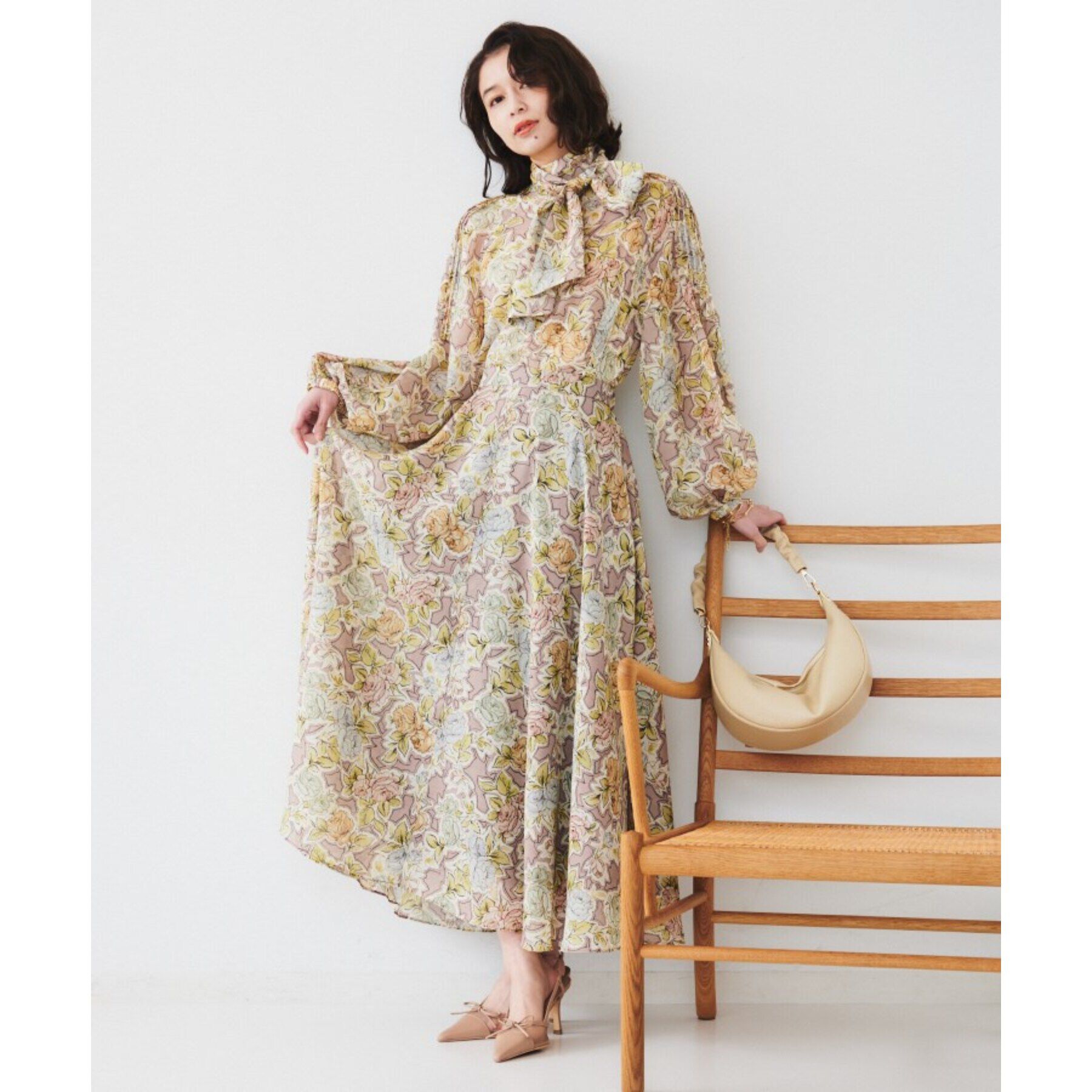 UNTITLED「【セットアップ可能】オールドフラワー プリントブラウス」|シャツ・ブラウス|