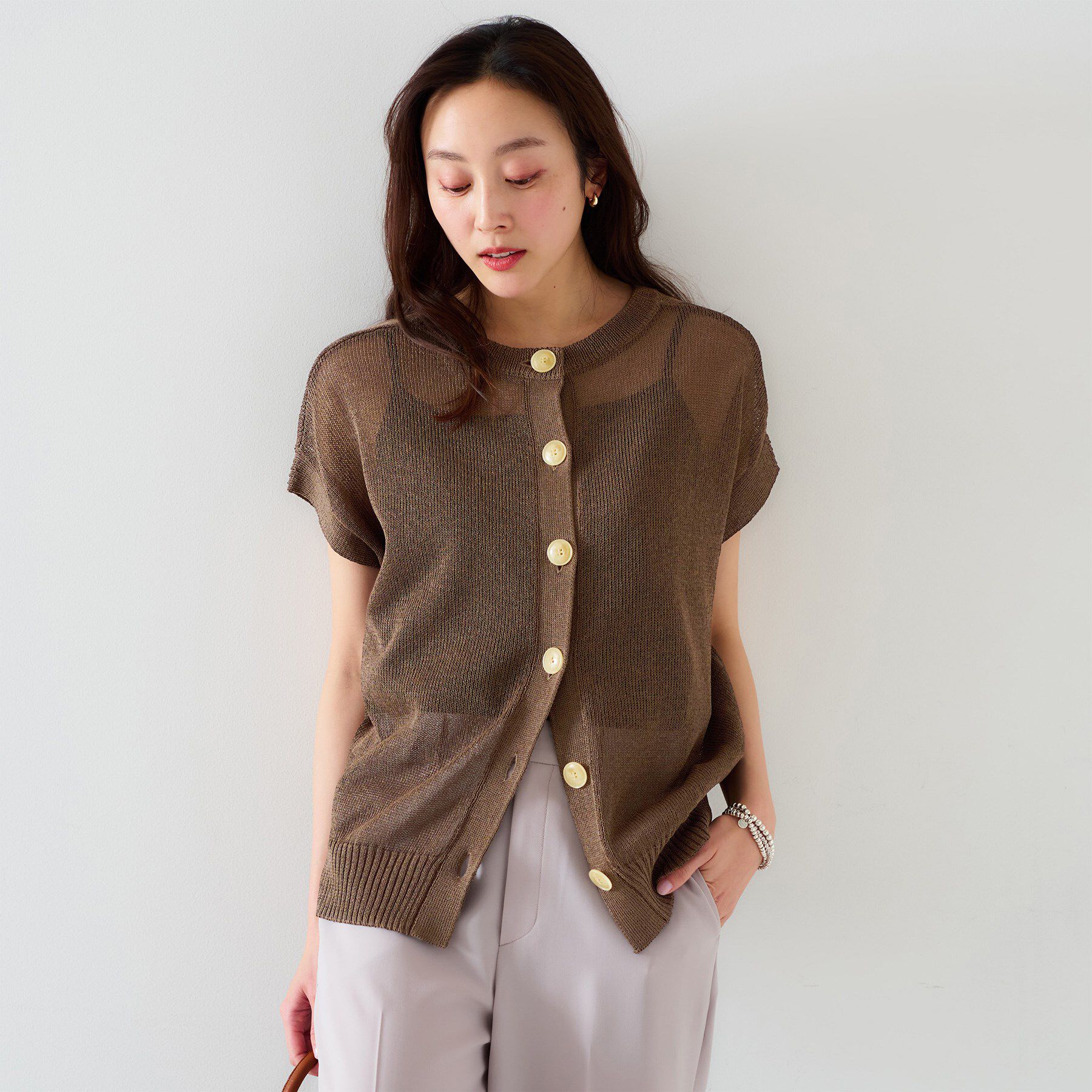 UNTITLED「【前後2WAY/清涼感】コクーンシルエット プルオーバーニット」|ニット・セーター|