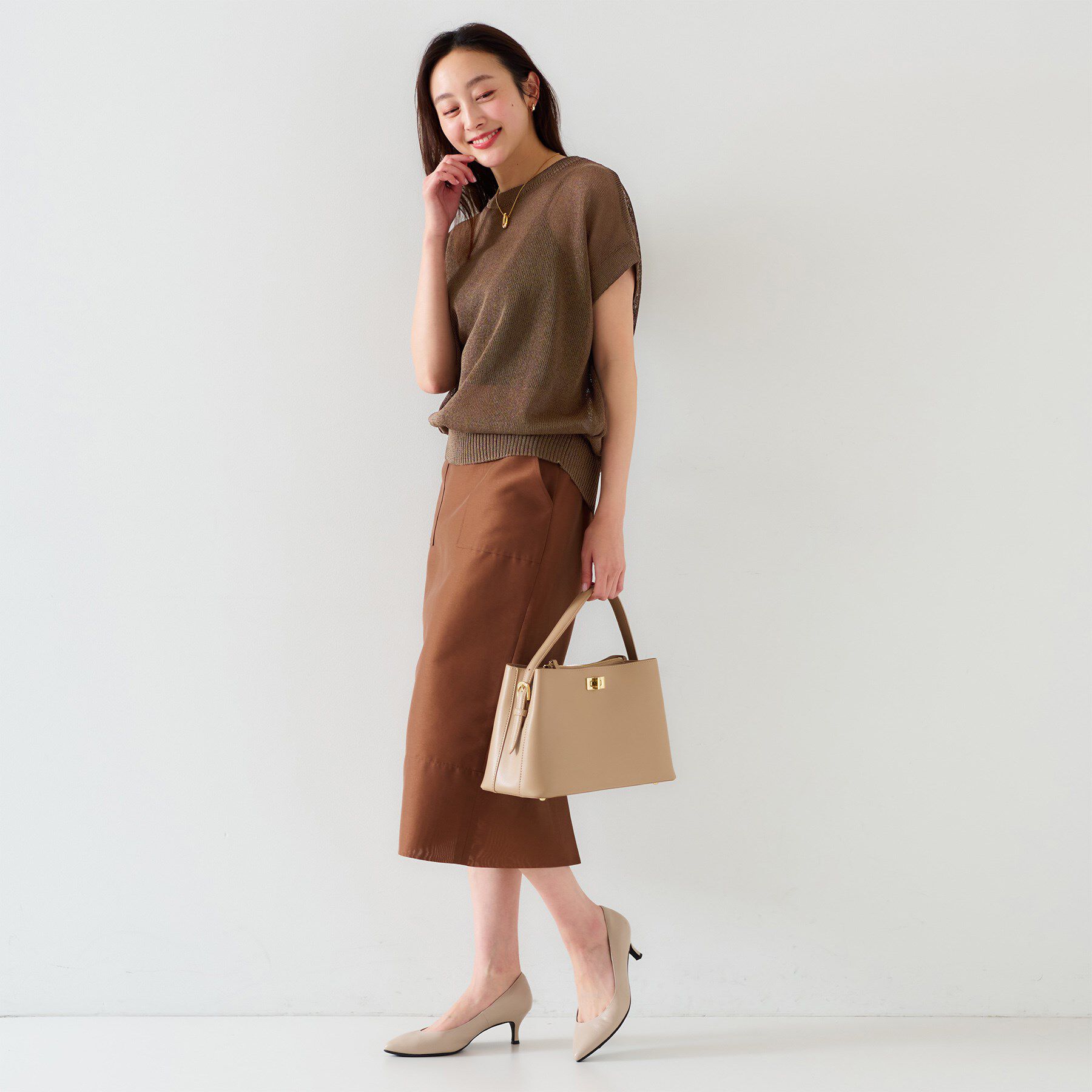 UNTITLED「【前後2WAY/清涼感】コクーンシルエット プルオーバーニット」|ニット・セーター|