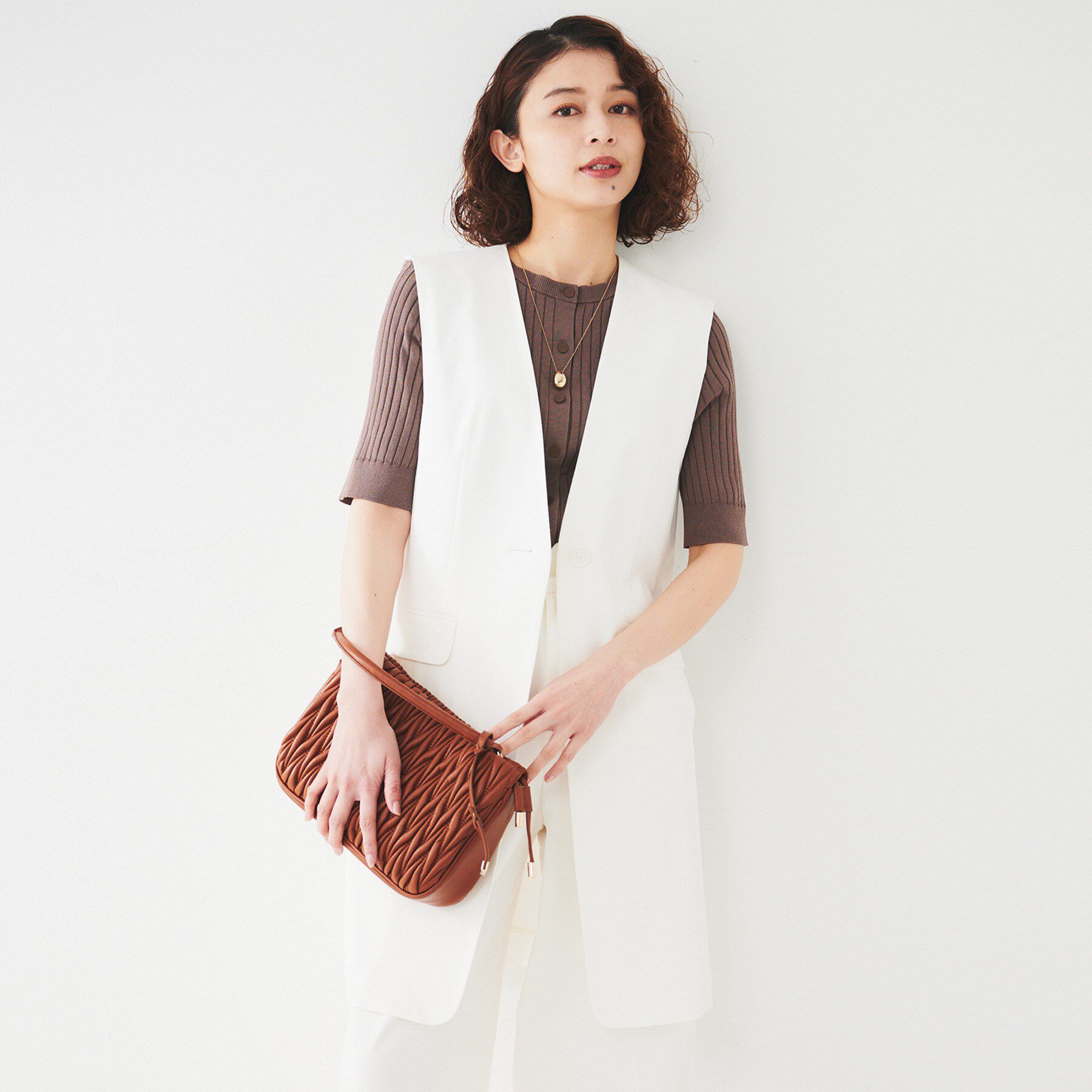 UNTITLED「【セットアップ可能／オンオフ】ラミー混カラーレスジレ」|ベスト・ジレ|