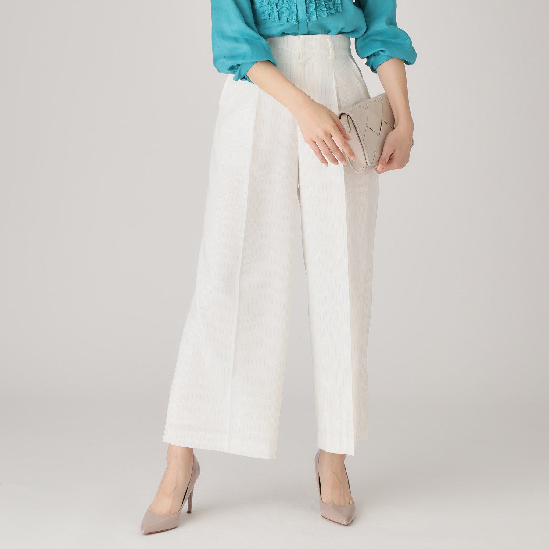 COUP DE CHANCE「【洗える／ウエスト後ろゴム】ストライプ柄ワイドパンツ」|その他|