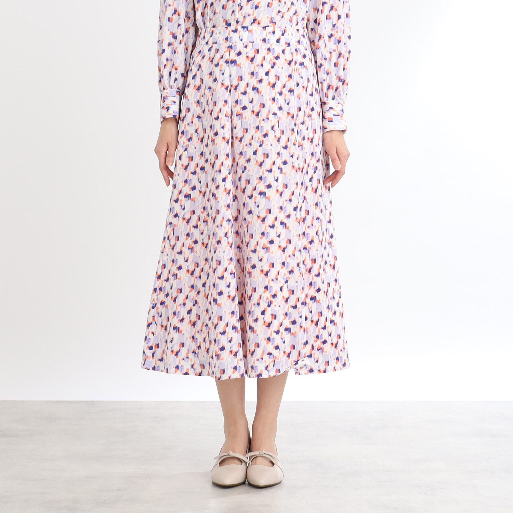 Reflect「【マシンウォッシュ可／セットアップ可】フリュイドプリントスカート」|スカート|