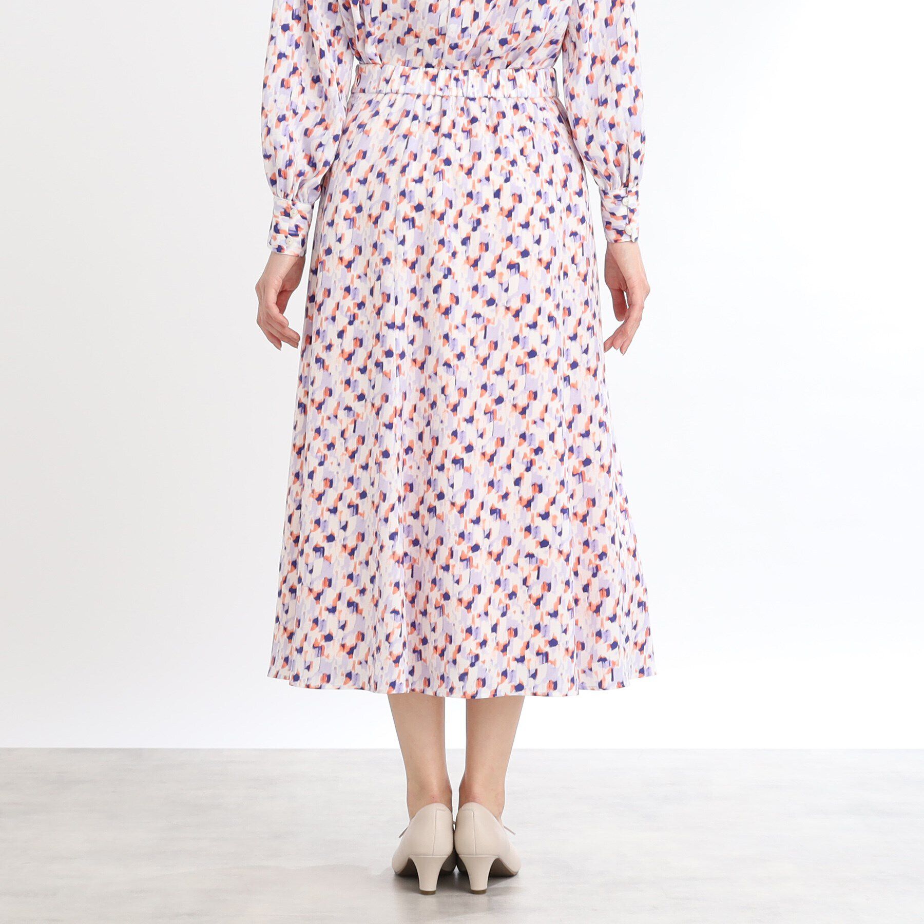 Reflect「【マシンウォッシュ可／セットアップ可】フリュイドプリントスカート」|スカート|