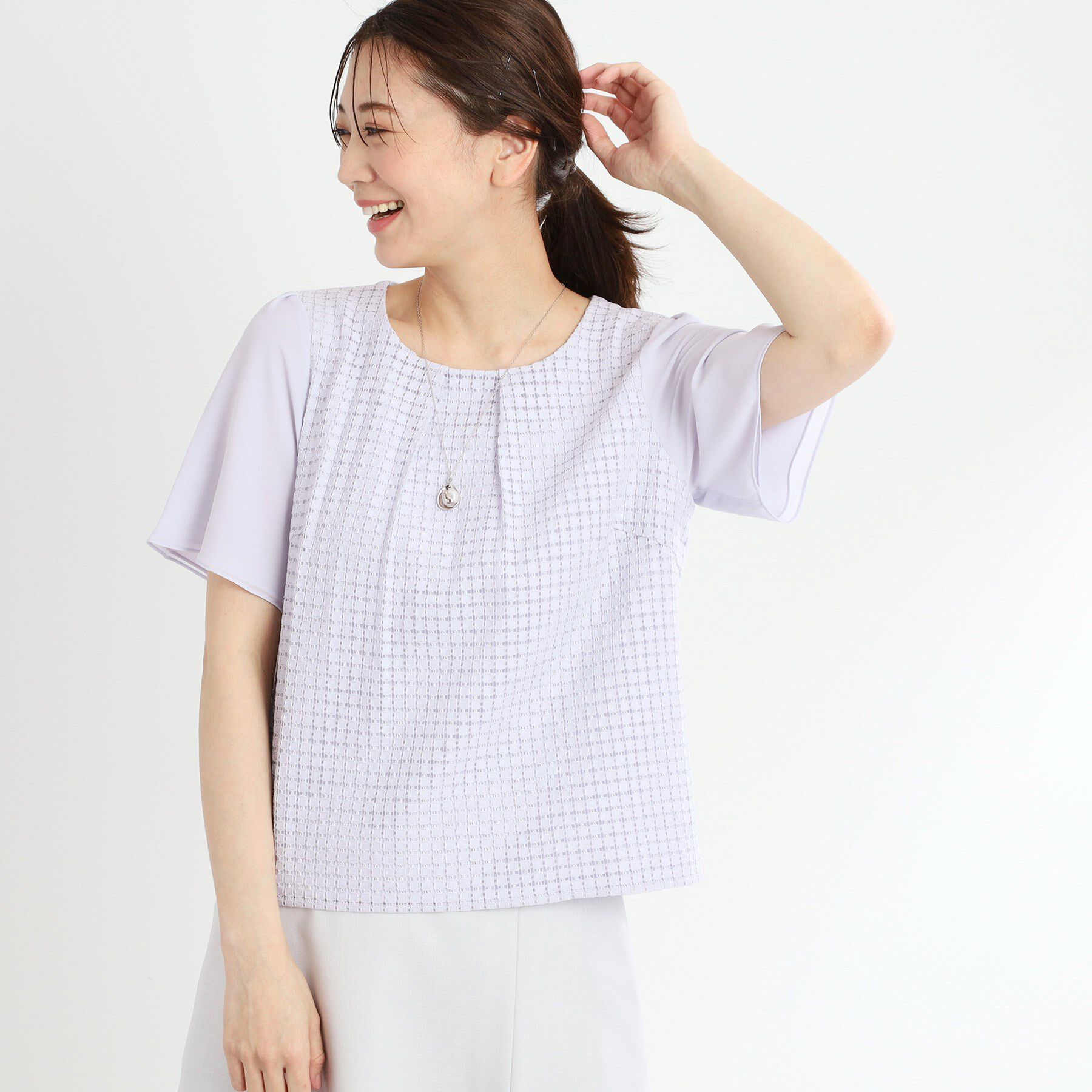 Reflect「【夏SALE／手洗い可】幾何柄レースブラウス」|シャツ・ブラウス|