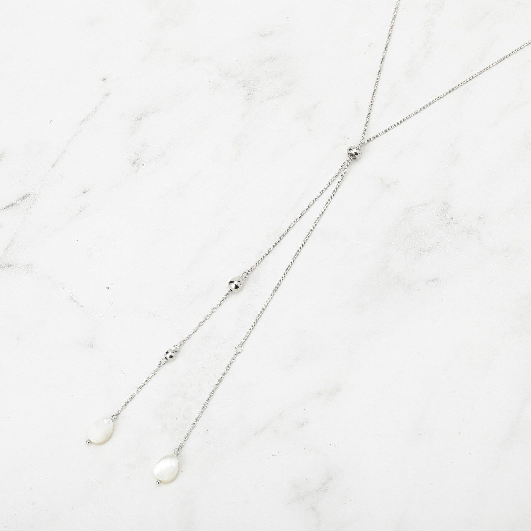 Reflect「【長さ調節可】天然シェル&times;ラリエットデザインネックレス」|ネックレス|