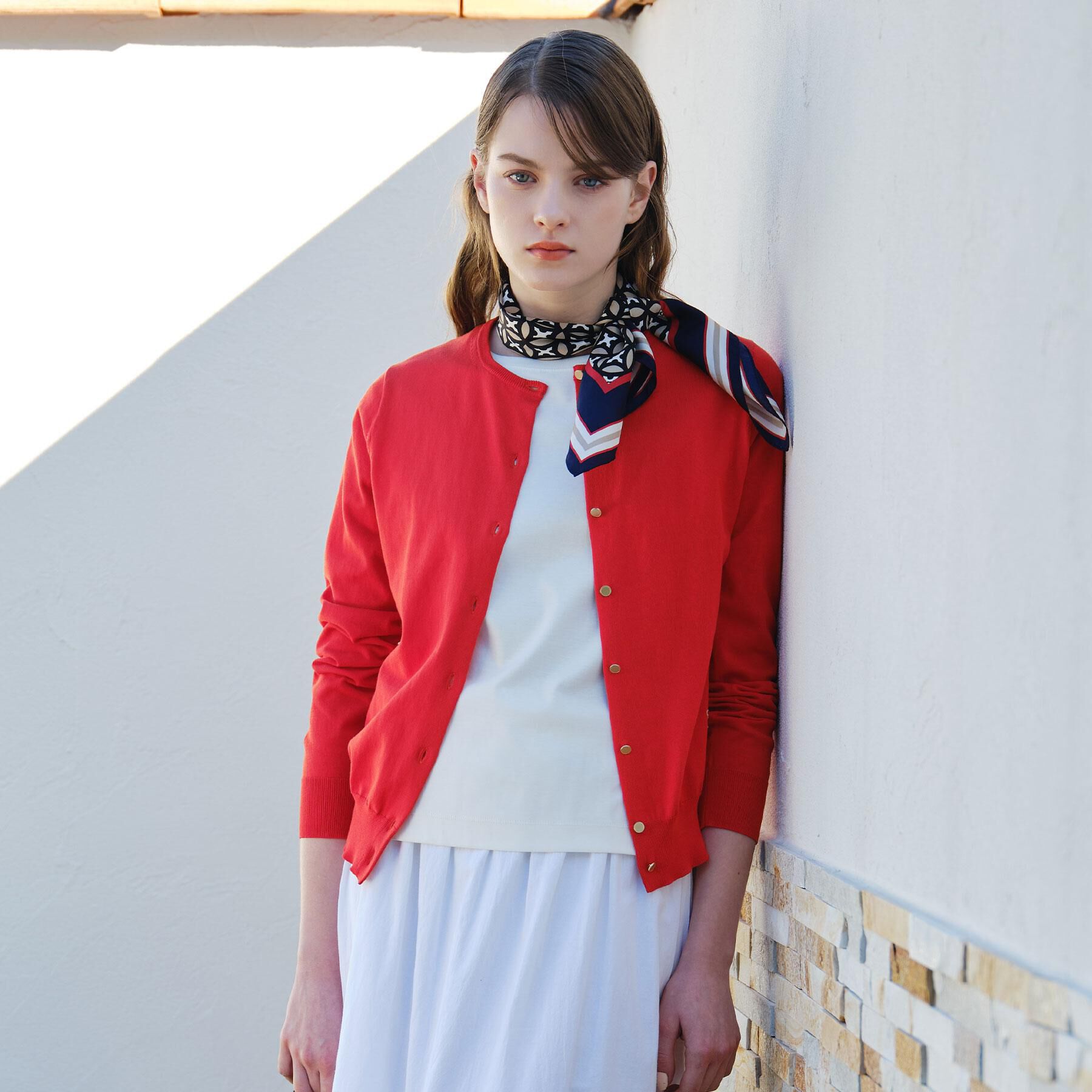 DRESSTERIOR「【ウォッシャブル】コットンシルク カーディガン」|カーディガン|レッド(062)