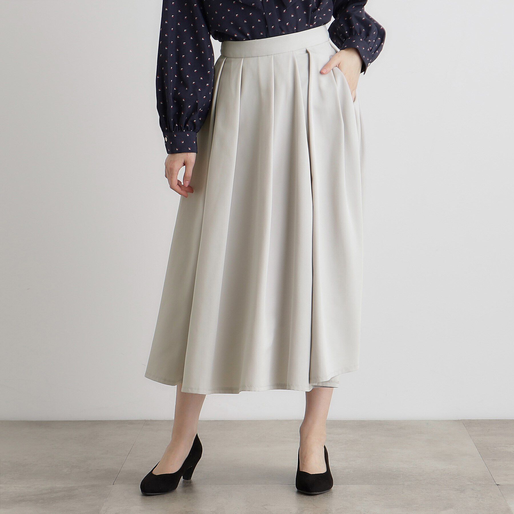 grove「イレギュラータックフレアスカート」|スカート|