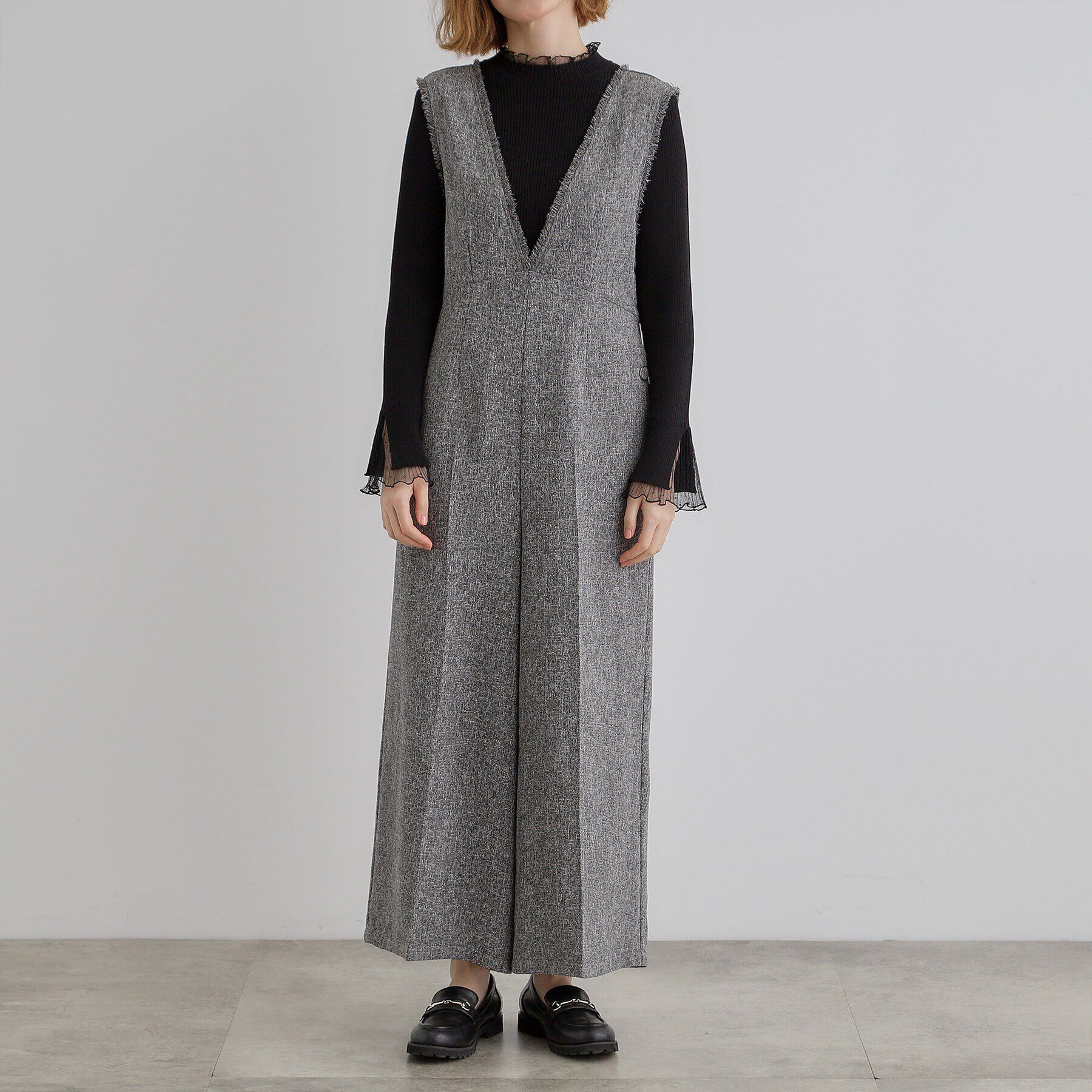 grove「ツイードサロペット」|オールインワン|
