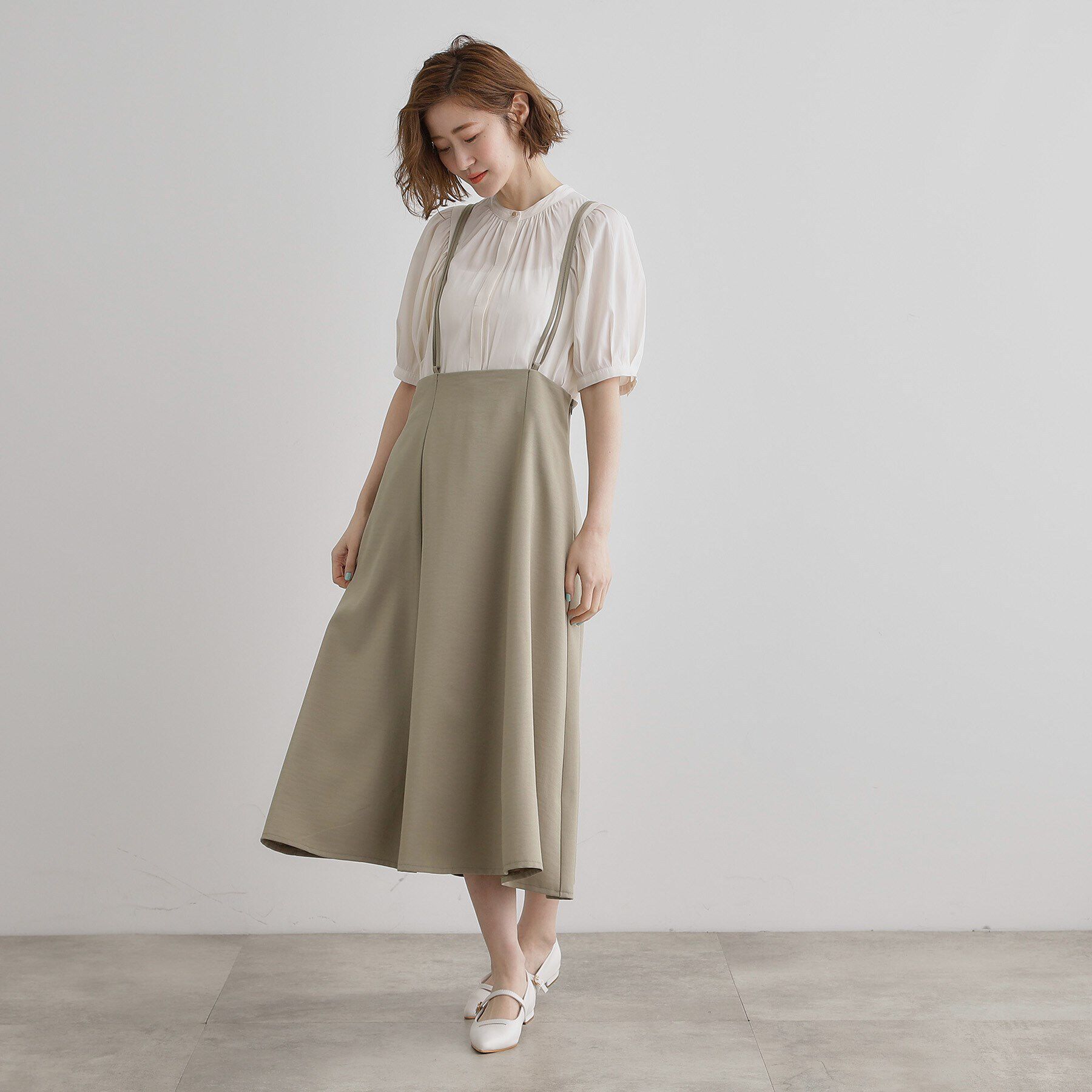 grove「【洗える】ヴィンテージサテンウイングスリーブブラウス」|シャツ・ブラウス|