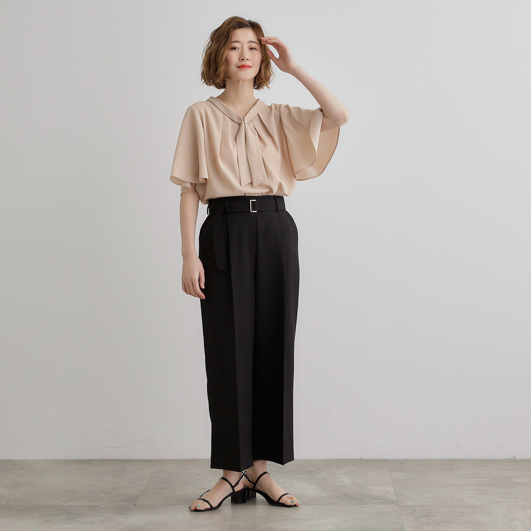 grove「【夏に嬉しい機能付き】リネンライクベルトワイドパンツ」|その他|